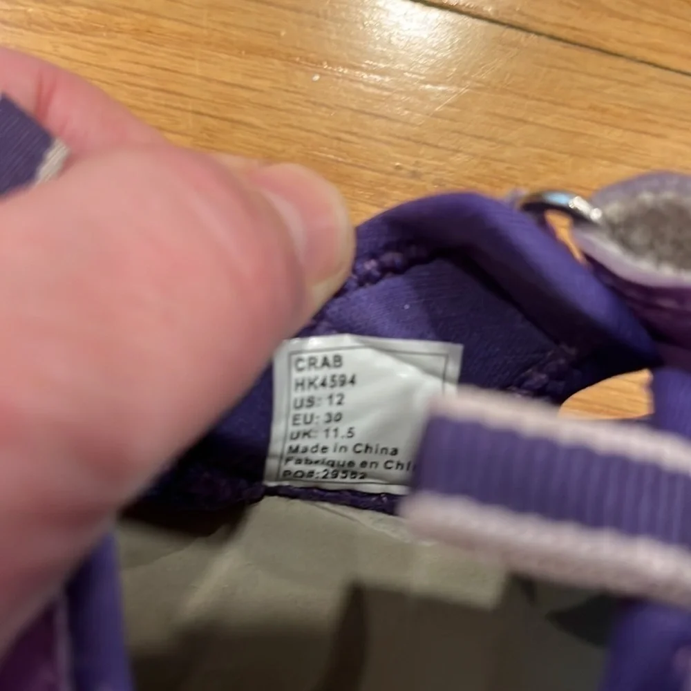 KAMIK girls purple crab sandals size 12.